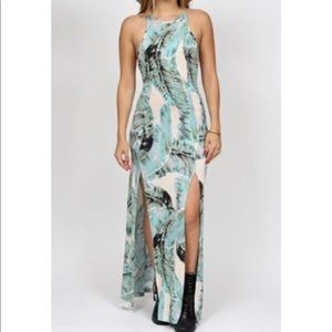 Wonderland Honolulu Banana Leaf Maxi Dress O/S